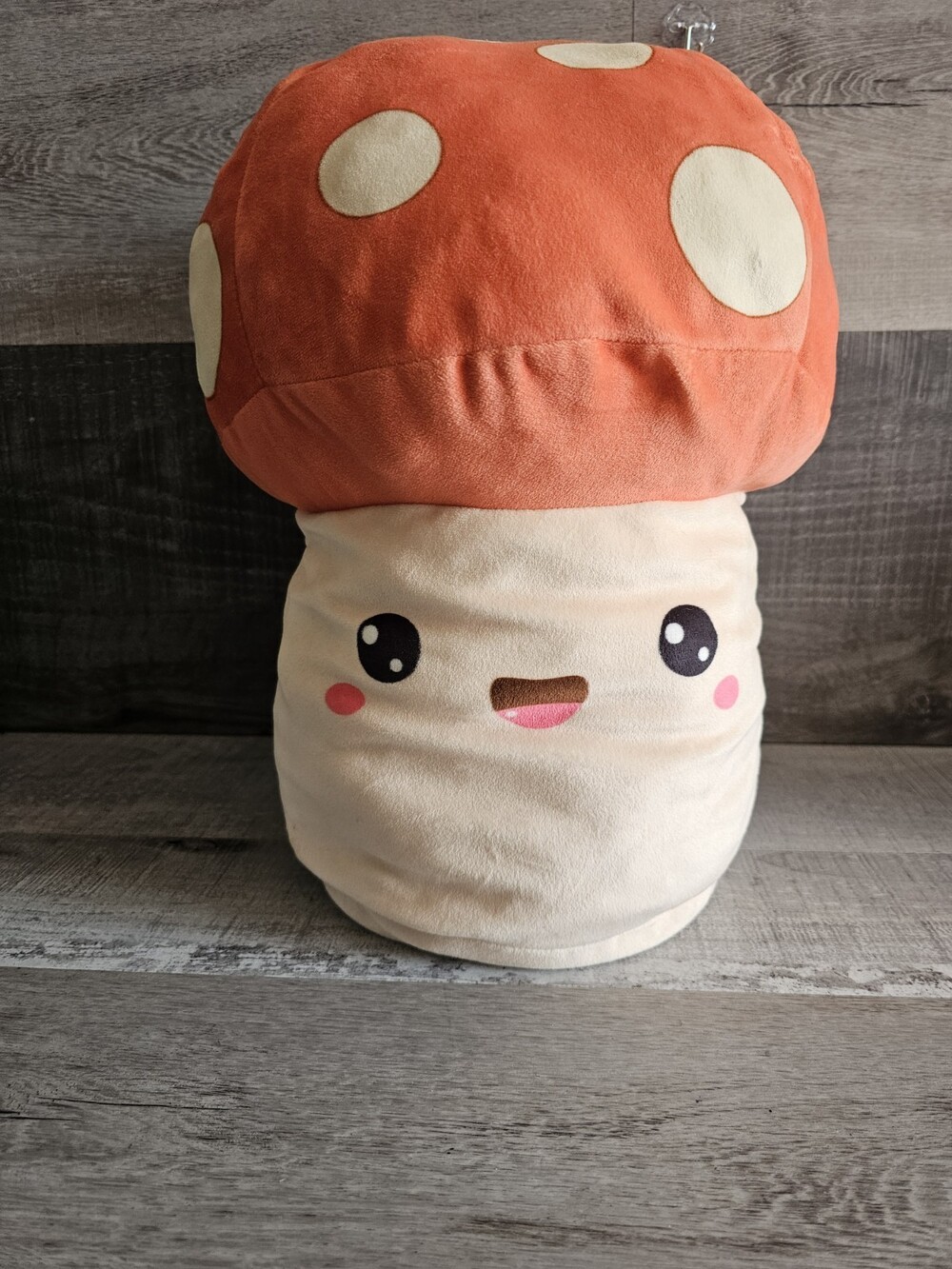 Plush Mushroom Red 14" Happy Face Stuffed Toy Toadstool Cottage Core Northwest